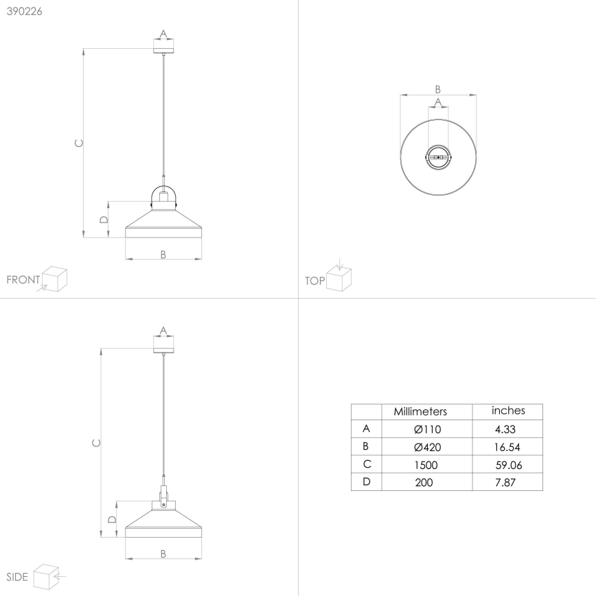Eglo - Suspension filaire 1xE27/40W/230V gris