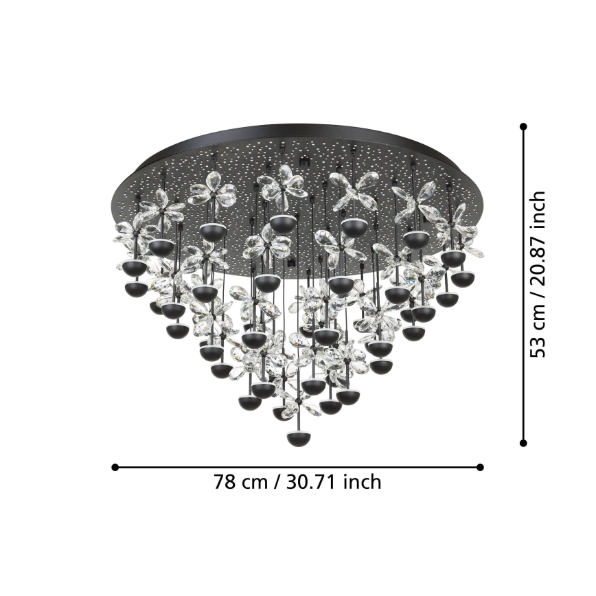 Eglo - Plafonnier LED dimmable LED/77,4W/230V 3000K noir