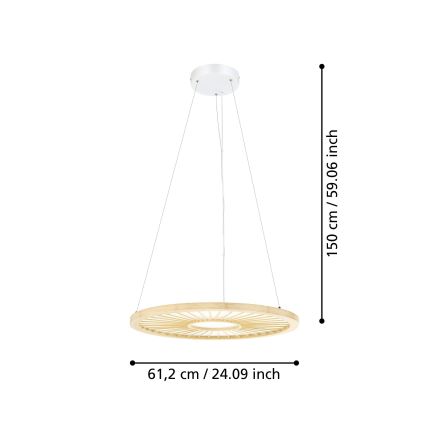 Eglo - Suspension filaire à intensité variable LED/36W/230V 4000K beige