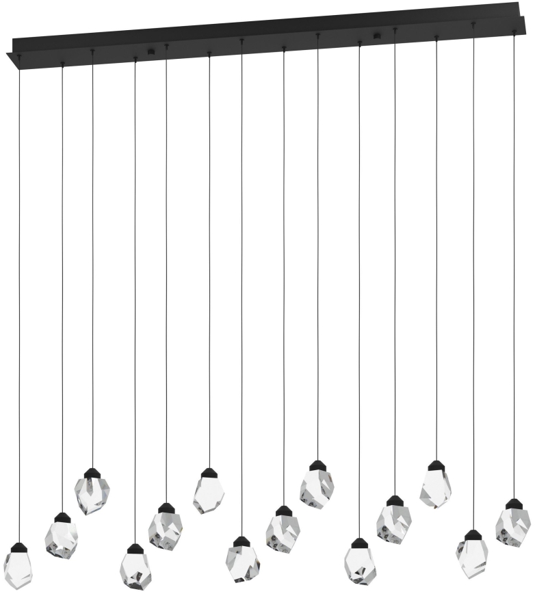 Eglo 390358 - Suspension filaire à intensité variable SINDICAT 14xLED/3W/230V noir/transparent