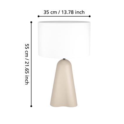 Eglo - Lampe de table 1xE27/40W/230V beige