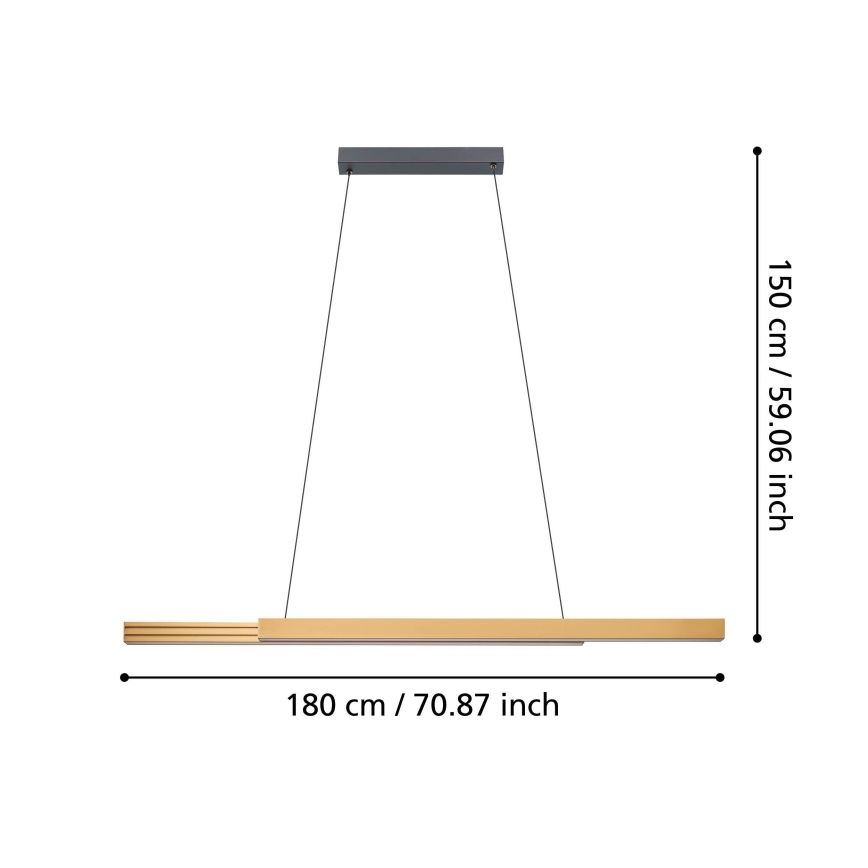 Eglo - Suspension filaire à intensité variable LED/21W/230V 3000K marron