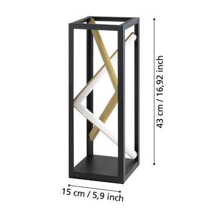 Eglo - Lampe de table à intensité variable LED/21W/230V 2700-6500K noir/doré + Télécommande