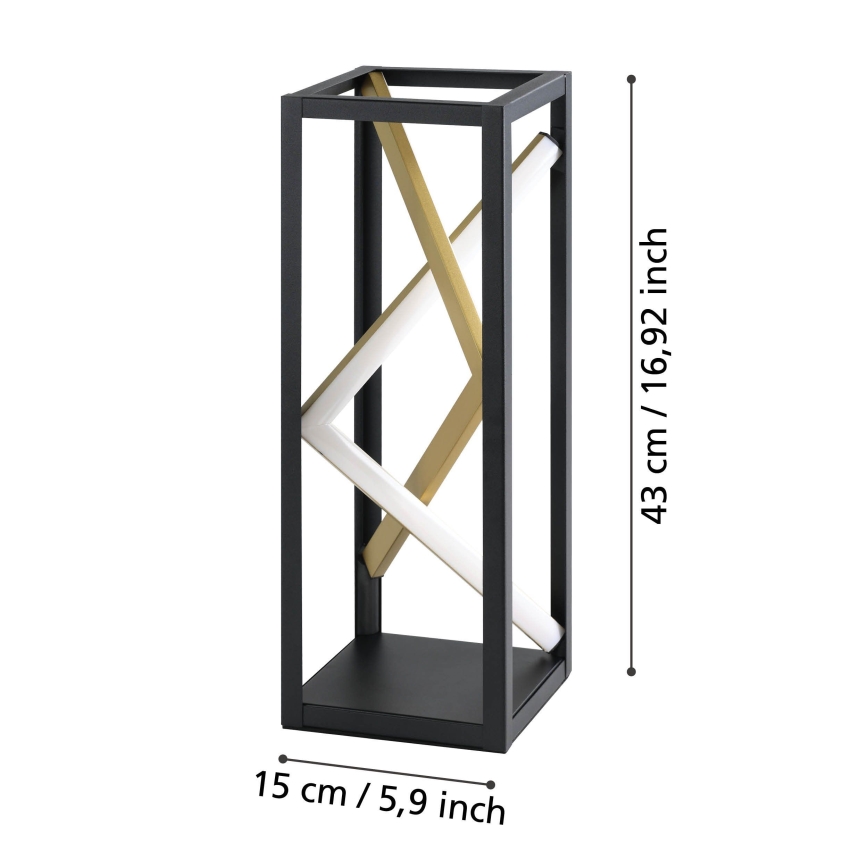 Eglo - Lampe de table à intensité variable LED/21W/230V 2700-6500K noir/doré + Télécommande
