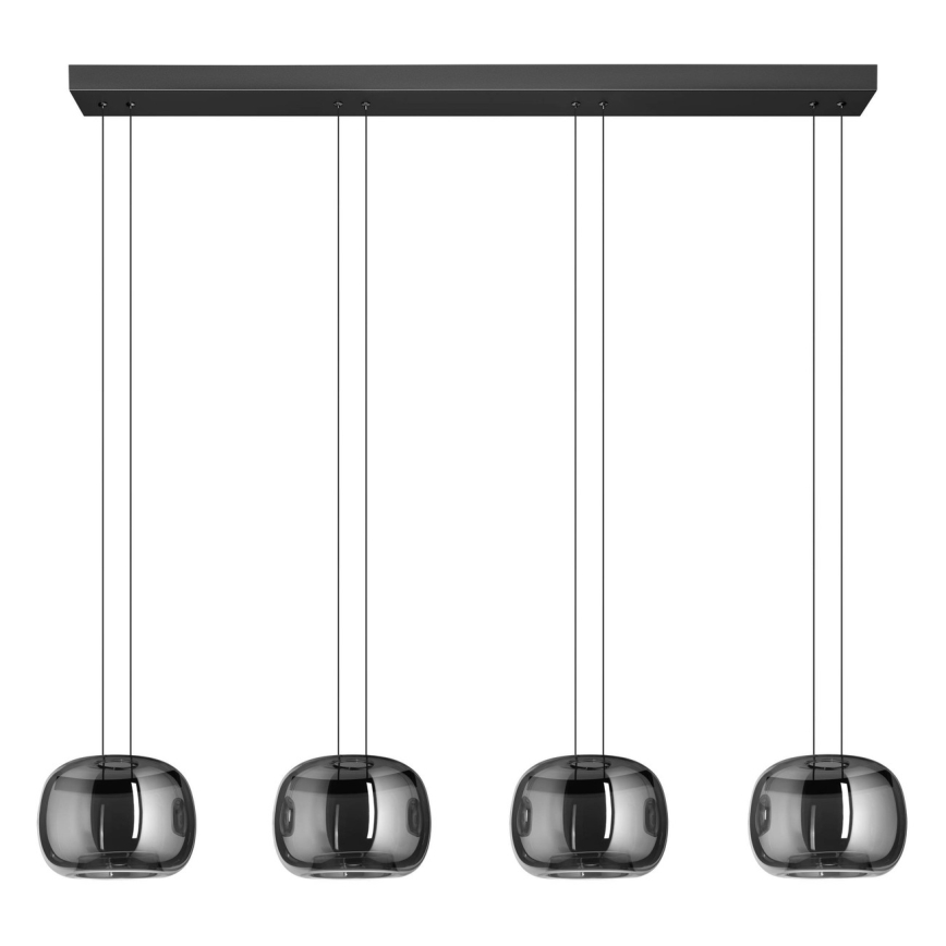 Eglo - Suspension LED dimmable sur câble 4xLED/5,8W/230V noir/fumé