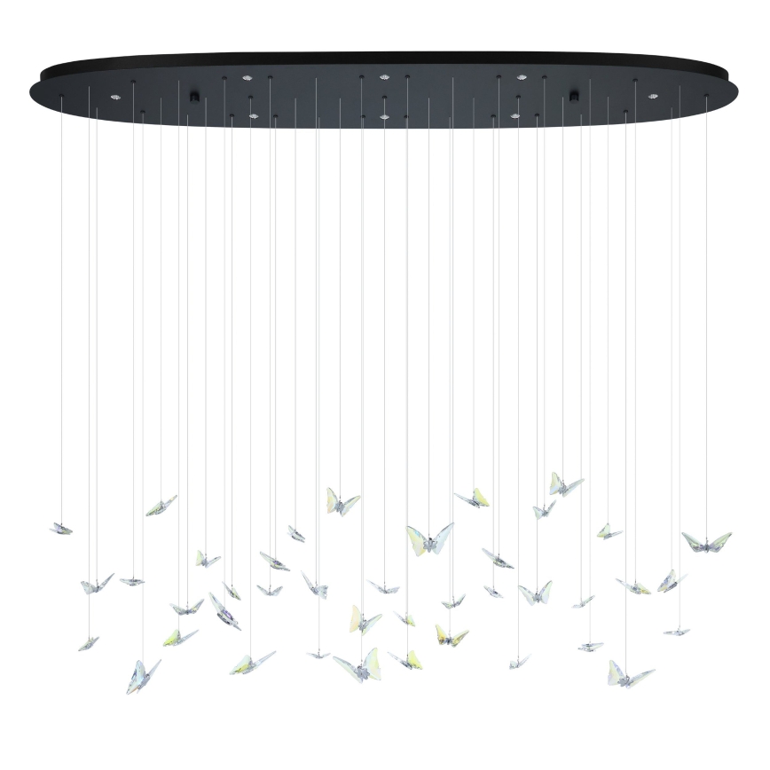 Eglo - Suspension LED dimmable sur câble, 8 × LED / 4,2 W / 230 V, noir/transparent