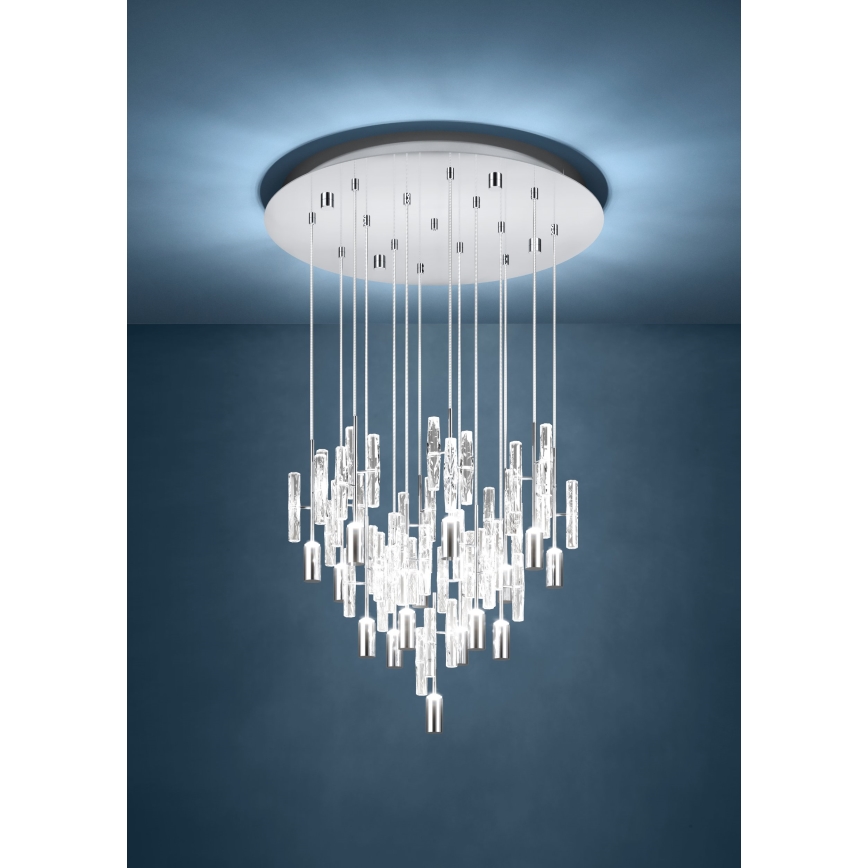 Eglo - Suspension LED sur câble 15xLED/2,6W/230V 2200/3000/4000K chromé brillant