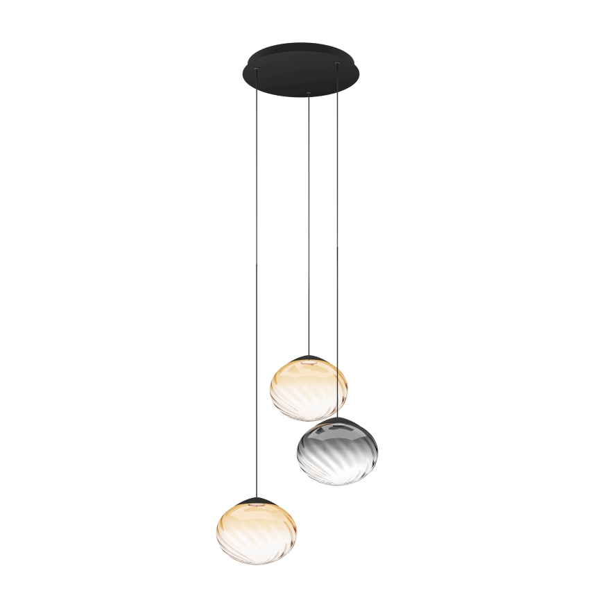 Eglo - Suspension LED dimmable sur câble 3xLED/5,8W/230V 2200-6500K noir/beige/fumé + télécommande