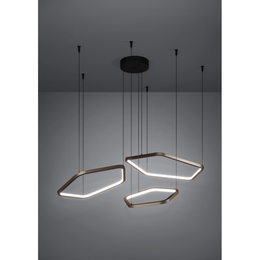 Eglo - Suspension LED dimmable sur câble LED/50W/230V laiton + télécommande