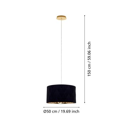 Eglo 39224 - Suspension à câble DOLORITA 3xE27/60W/230V