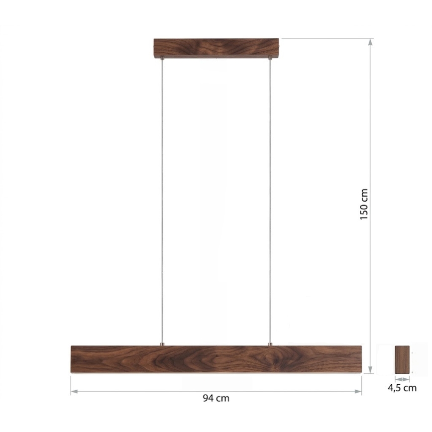 Eglo - Lustre LED suspendu sur câble LED/17W/230V + LED/4,2W finition noyer
