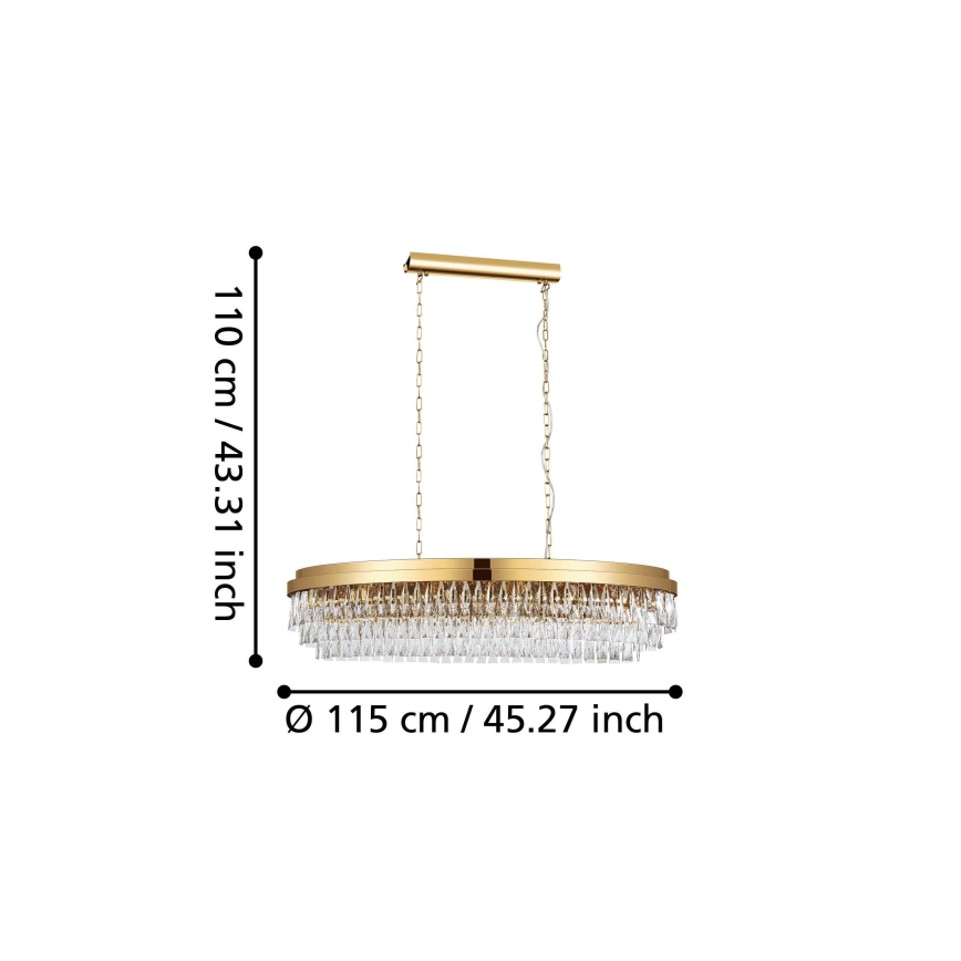 Eglo - Suspension sur chaîne 13xE14/40W/230V doré