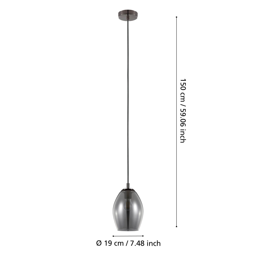 Eglo - Suspension filaire 1xE27/60W/230V fumé