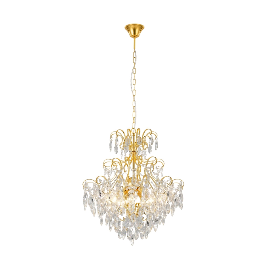 Eglo - Suspension sur chaine 5xE14/25W/230V doré