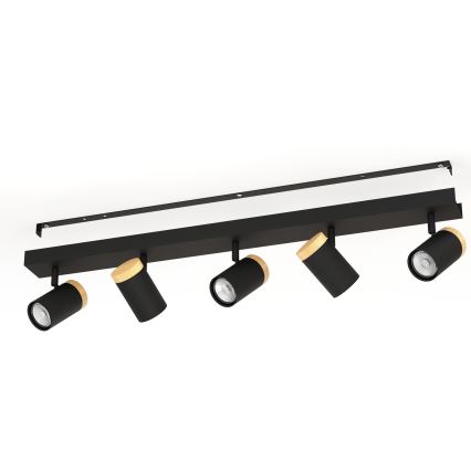 Eglo - Spot LED 5xGU10/4,5W/230V 3000K noir/marron