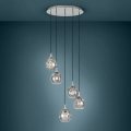 Eglo 39682 - Suspension sur câble BREGALLA 5xE27/40W/230V noir/fumé