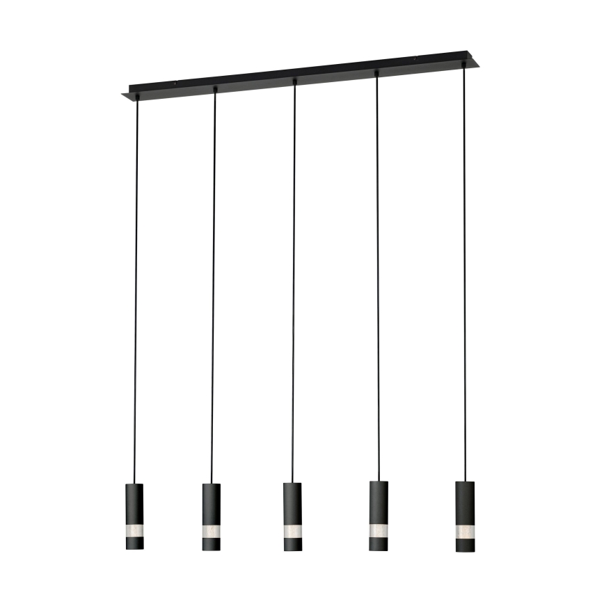 Eglo - Suspension filaire 5xGU10/4,6W/230V noir
