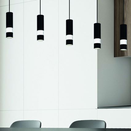 Eglo - Suspension filaire 5xGU10/4,6W/230V noir