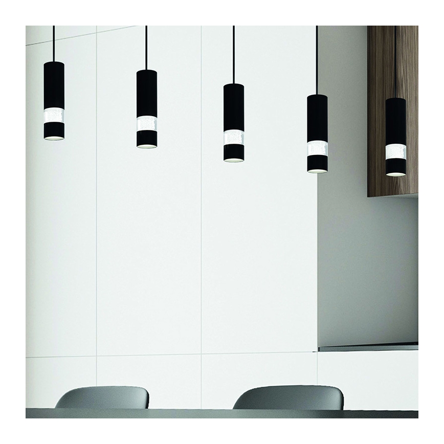 Eglo - Suspension filaire 5xGU10/4,6W/230V noir