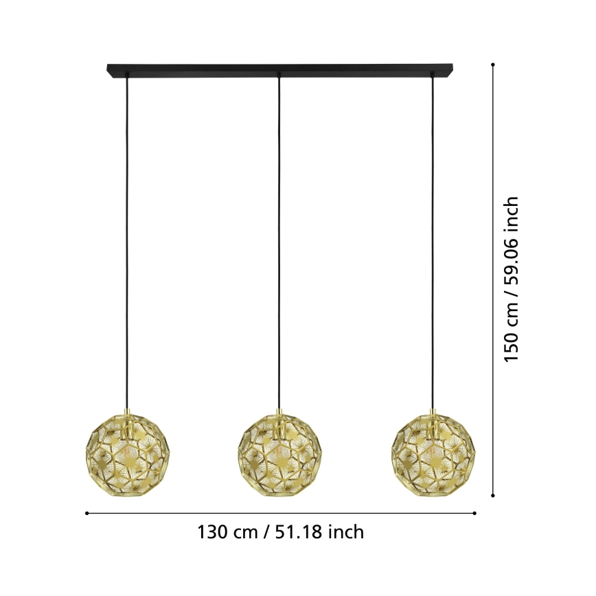 Eglo - Suspension filaire 3xE27/60W/230V