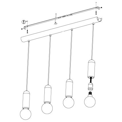 Eglo - Suspension avec fil 4xE27/40W/230V