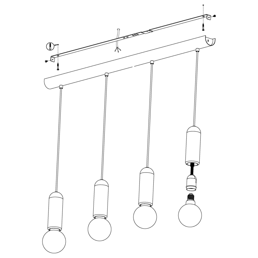 Eglo - Suspension avec fil 4xE27/40W/230V