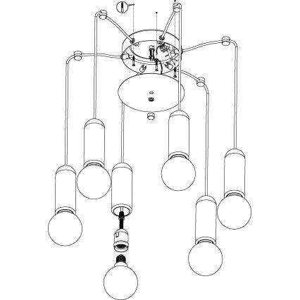 Eglo - Suspension filaire 6xE27/40W/230V araignée