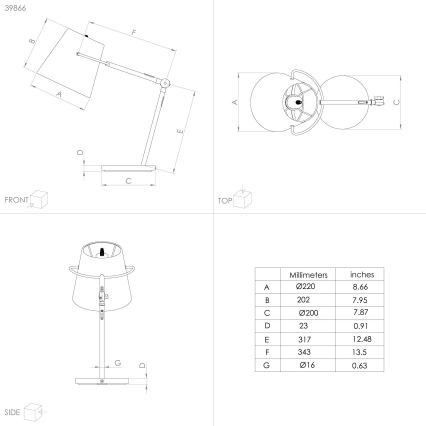 Eglo - Lampe de table 1xE27/40W/230V
