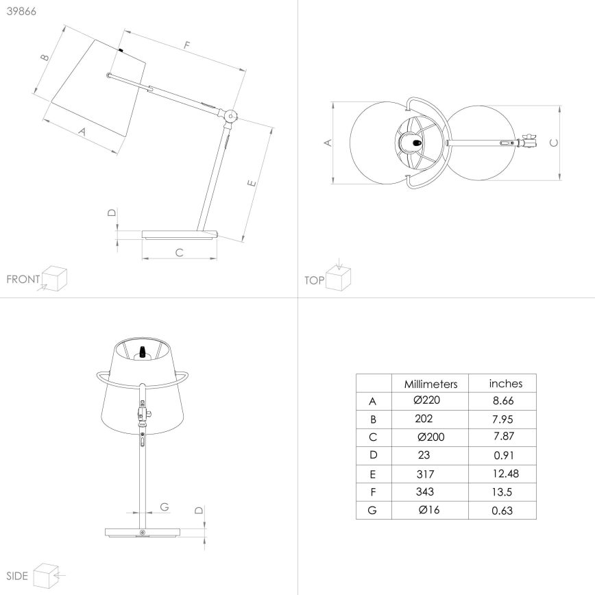 Eglo - Lampe de table 1xE27/40W/230V