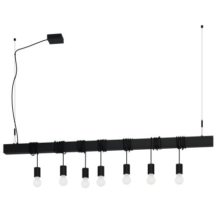 Eglo - Suspension filaire TOWNSHEND 7xE27/40W/230V noir