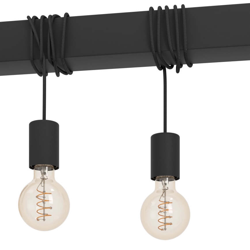 Eglo - Suspension filaire TOWNSHEND 7xE27/40W/230V noir