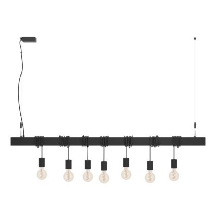 Eglo - Suspension filaire TOWNSHEND 7xE27/40W/230V noir