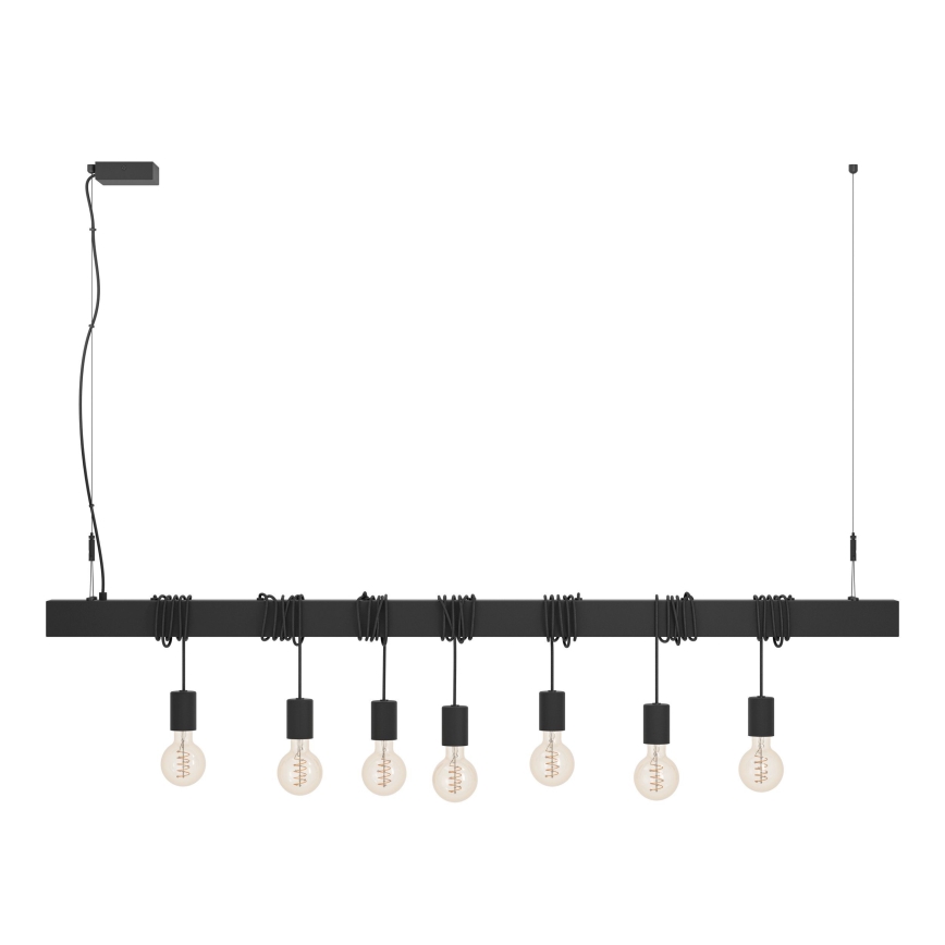 Eglo - Suspension filaire TOWNSHEND 7xE27/40W/230V noir