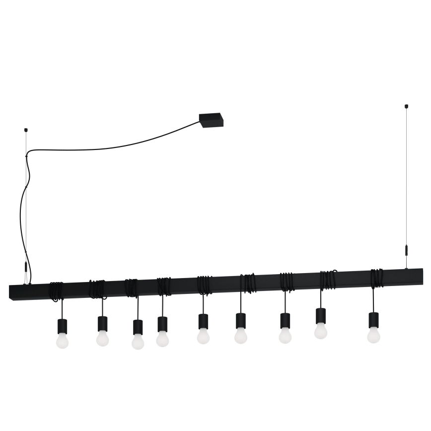 Eglo - Suspension filaire TOWNSHEND 9xE27/40W/230V noir