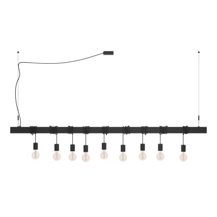 Eglo - Suspension filaire TOWNSHEND 9xE27/40W/230V noir