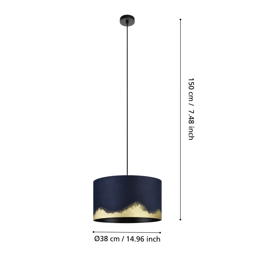 Eglo - Suspension filaire 1xE27/40W/230V d. 38 cm bleu/doré
