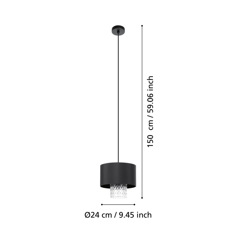 Eglo - Suspension filaire 1xE27/40W/230V noir
