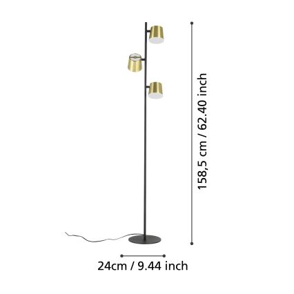 Eglo - Lampadaire LED 3xGU10/4,6W/230V 3000K doré