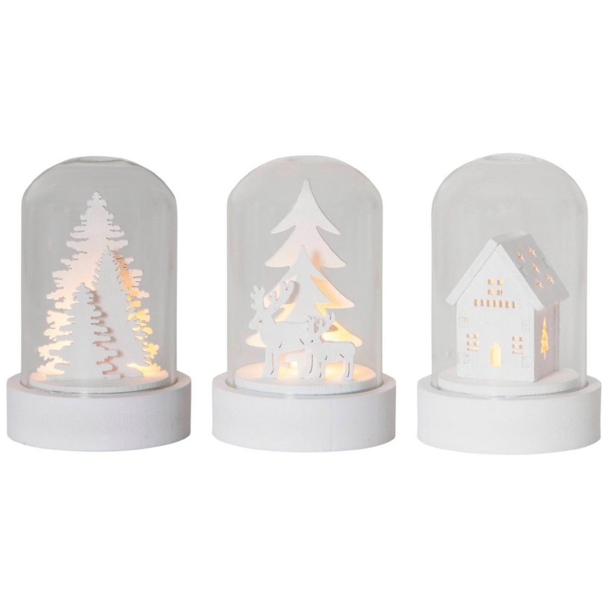 Eglo - Lot de 3 décorations de Noël LED LED/0,06W/1xCR2032 blanc