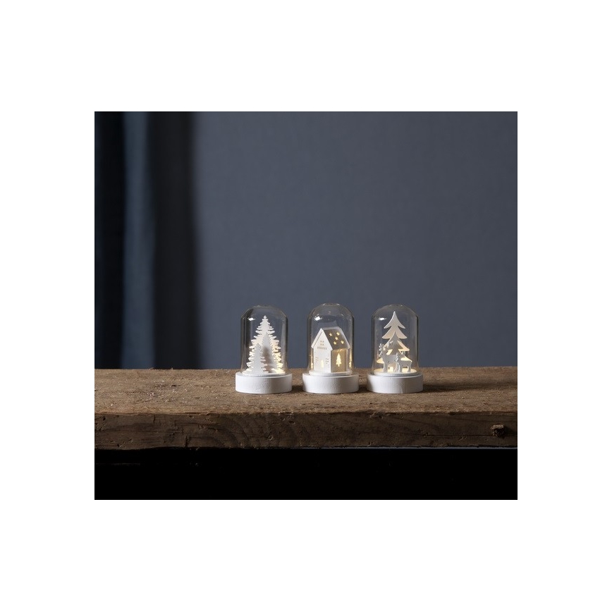 Eglo - Lot de 3 décorations de Noël LED LED/0,06W/1xCR2032 blanc