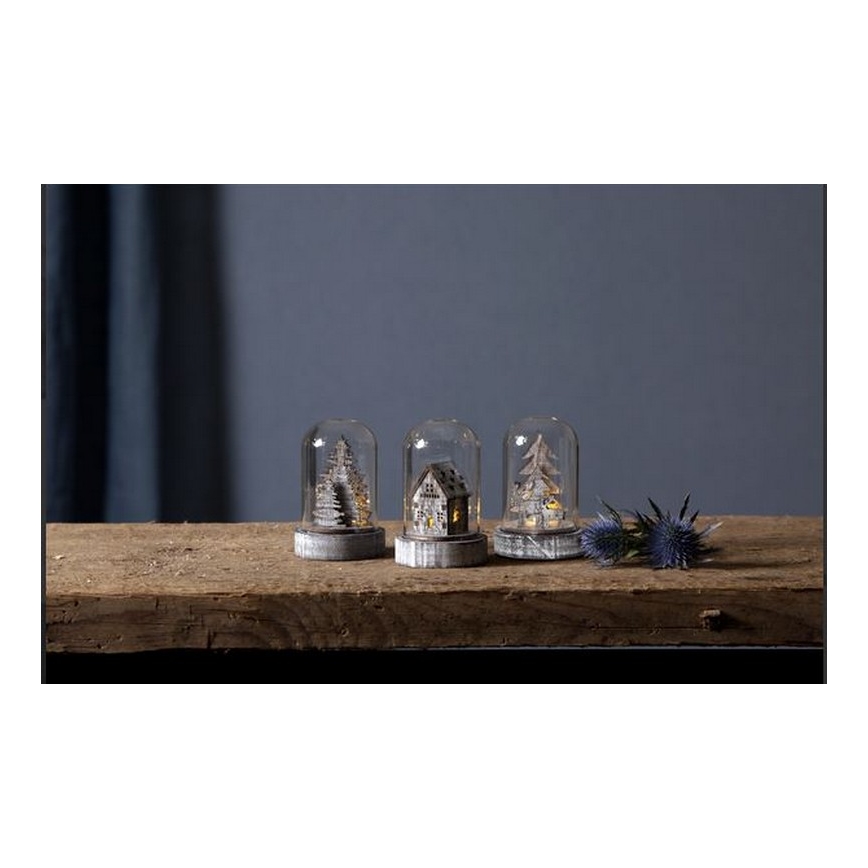 Eglo - Ensemble de 3 décorations de Noël LED/0,06W/1xCR2032 marron