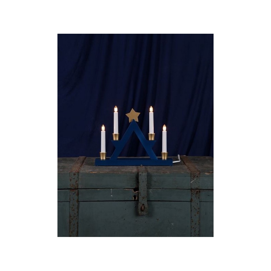 Eglo - Chandelier de noël 4xE10/3W/230V bleu