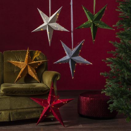 Eglo - Décoration de Noël LED 40xLED/0,06W/3xAA rouge