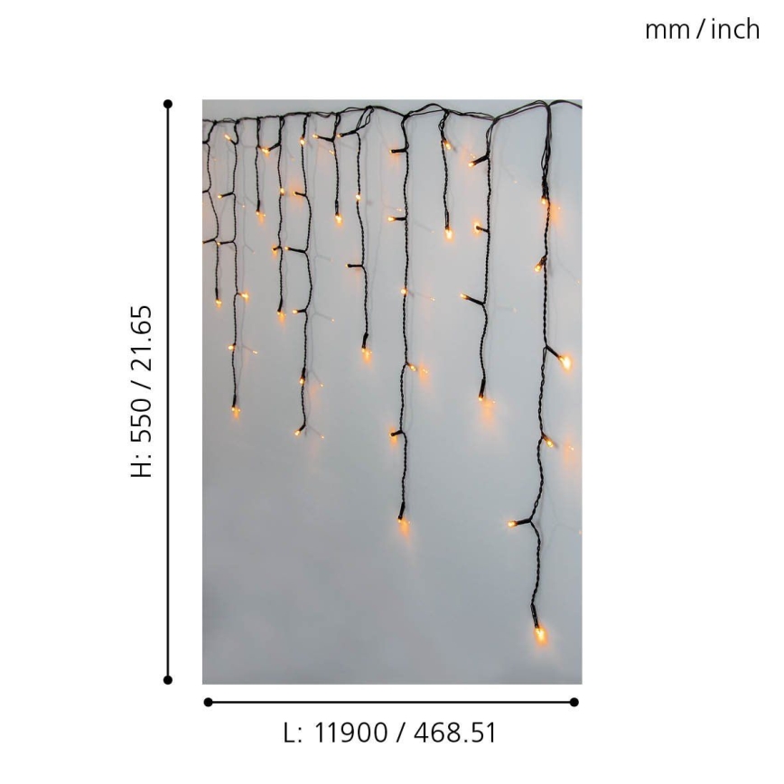 Eglo 410824 - Guirlande de Noël extérieure 480xLED/17x0,55m IP44 blanc chaud