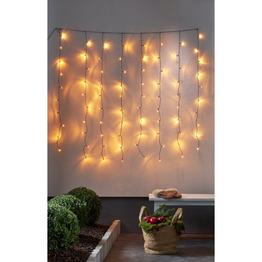 Eglo - Rideau de Noël extérieur LED 80xLED 1,3m IP44 blanc chaud