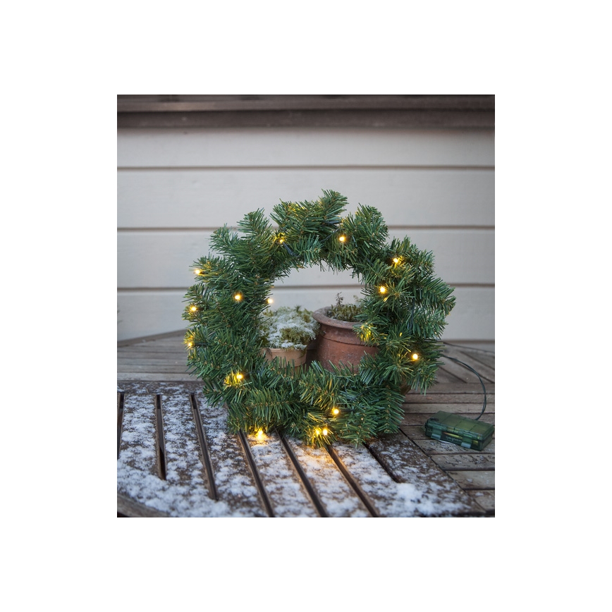 Eglo - Couronne de Noël extérieure avec détecteur 20xLED/0,064W/3xAA IP44