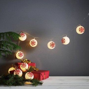 Eglo 411113 - LED guirlande de Noël ORNAMENT 10xLED/3xAA 1,65m blanc chaud