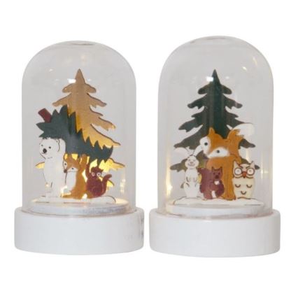 Eglo - Lot de 2 décorations de Noël à LED, 0,03 W, 1 pile CR2032