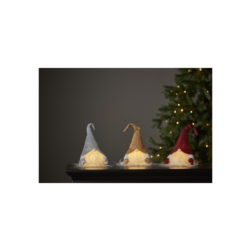 Eglo - Décoration de Noël LED, 0,06 W, 3x AG13, dorée