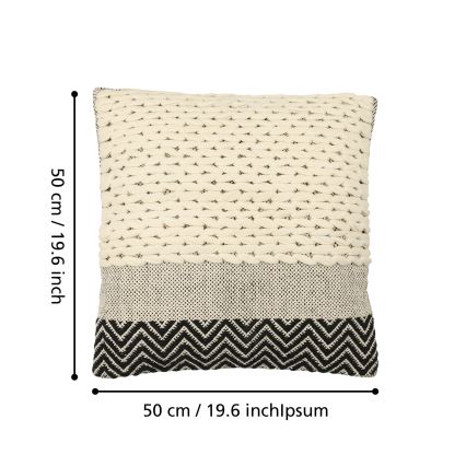 Eglo 420049 - Coussin décoratif CHEVERY 50 x 50 cm crème/noir